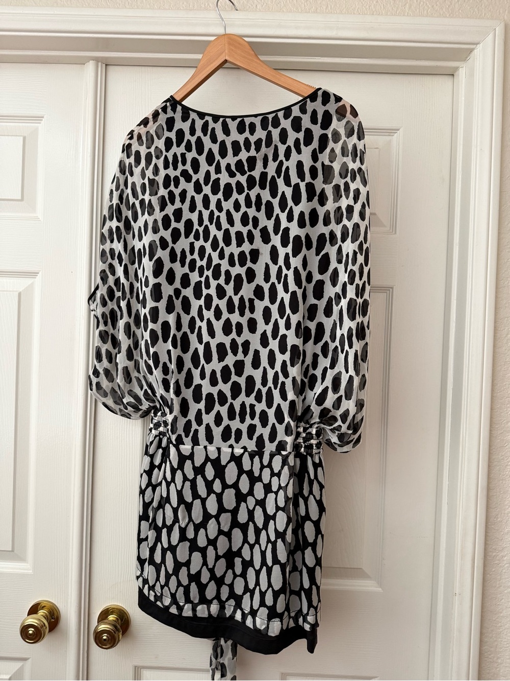 Diane Van Firstenberg chiffon poker dot dress.